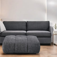 Chosen Gray Chenille Ottoman