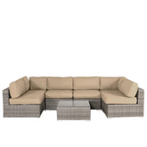All-Weather Wicker 6-Person Seating Set with Premium Cushions – Pre-Assembled