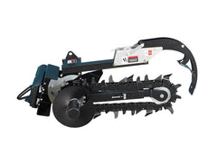 Skid Steer Trenchers Attachment with Adjustable Depth Control Foot, Universal Mount Plate