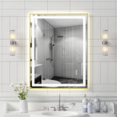 28x36" Gold Tempered MirrorDual LED Light StripsFront and Back Lighting