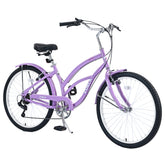 7 Speed Bicycles, Multiple Colors 26"Inch Beach Cruiser Bike