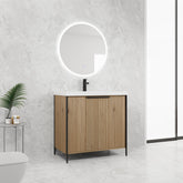 36" Freestanding Bathroom Vanity with Resin Sink & 2 Soft-Close Cabinet Doors (KD-Packing)
