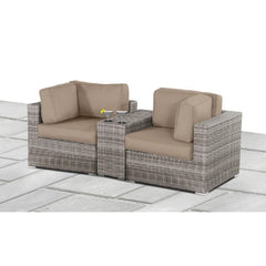 79'' Wide Outdoor Loveseat with HDPE Wicker Frame
