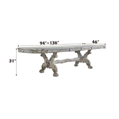 Dresden Vintage Bone White Finish Dining Table