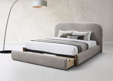 Orane Gray Fabric Queen Bed w/Storage