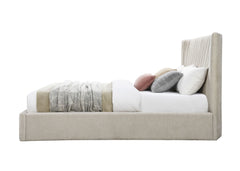 Loren Beige Fabric Eastern King Bed