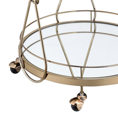 Zekera Champagne Finish Serving Cart