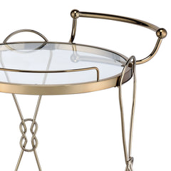 Zekera Champagne Finish Serving Cart