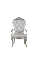 Gorsedd Cream Fabric & Golden Ivory Finish Arm Chair (Set of 2)