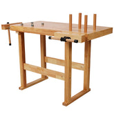 40" Wood Workbench, Heavy Duty Woodworking Bench with Adjustable Handle, 330Lbs Load Capacity Woodworking Table Work Bench with Storage for Garage, Workshop, Home Storage