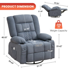 Kneading Massage Rocker Recliner Chair with 4-Point 3D Kneading Massage and Heat for Living Room with Rocking Function and 2 Cup Holders, USB Charge Port