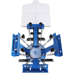 4 Color 1 Station Screen Printing Machine, 21.2x17.7in / 54x45cm Screen Printing Press 360° Rotable Silk, Double-Layer Positioning Pallet for T-Shirt DIY Printing