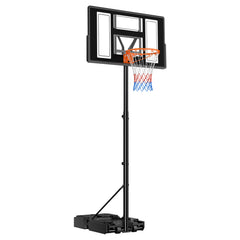 Portable Basketball Stand, 4.4 ft to 10 ft Height Adjustment Basketball Hoop & Goal, Adjustable Basketballs Goal System with Built-in Rolling Wheels for Kids, Teens, Adults in Driveways, Pools
