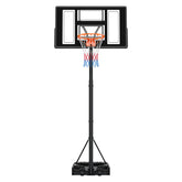 Portable Basketball Stand, 4.4 ft to 10 ft Height Adjustment Basketball Hoop & Goal, Adjustable Basketballs Goal System with Built-in Rolling Wheels for Kids, Teens, Adults in Driveways, Pools