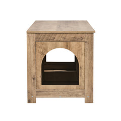 Cat Litter Box Enclosure Wooden Litter Box Furniture Hidden 2 Rooms Greige