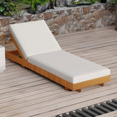 LOUNGE CHAISE SET, ACACIA SOLID WOOD WITH LOUNGE CUSHION (Cream) - Matching Dark Grey Version Available