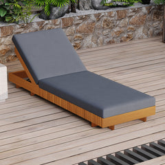 Lounge chaise Set, Acacia solid wood with LOUNGE CUSHION (Dark Grey) - Matching Cream Version Available