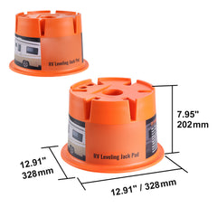Trailer Jack Block, 2000 lbs Capacity per RV Leveling Block, High-quality Polypropylene RV Camper Stabilizer Blocks, RV Travel Accessories Use for Any Tongue Jack, Post, Foot, 5th Wheels, 2-Pack
