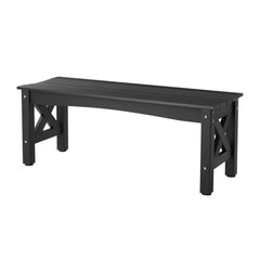 Outdoor Bench Patio Bench 44.5 inch Weatherproof Plastic 600 lbs Black