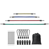 32 Pcs Flat Bungee Cord Set 17 mm Heavy Duty Bungee Straps with J-Hooks