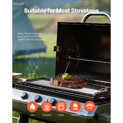 32x14 in Flat Top Griddle Carbon Steel Universal BBQ Grill Pan Cookware