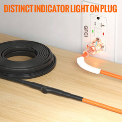 Self-Regulating Pipe Heating Cable 15FT 5W/FT Heat Tape with Thermostat
