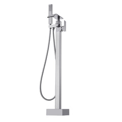 Freestanding Bathtub Faucet, Floor Mount, Freestanding Tub Filler, Shower Mixer Taps, Two Water Modes, 360° Swivel Spout, for Bathing & Showering Pet Bathing Cleaning Drains Toilet Flushing