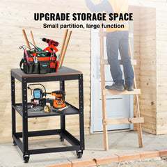 Planer Stand, 100 lbs / 45 kg heavy loads, Three-Gear Height Adjustable Thickness Planer Table,with 4 Stable Casters & Storage Space, for most planers, saws, bench-top machines, power tools
