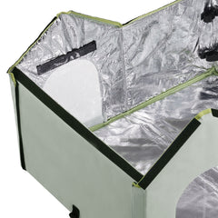 Heated Cat House Foldable Kitty Shelter with Heated Pad Green Large