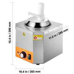 2.4L Electric Cheese Dispenser with Pump Commercial Hot Fudge Warmer 86℉-230℉