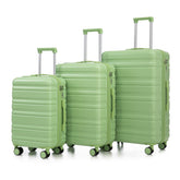 HIFINE TOURIST 20"/24"/28" 3 pcs/set in ABS Spinner Wheel Luggage, Carry on Suitcase, Matching Color, Combination Lock (Green)