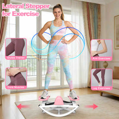 Lateral Stepper for Exercise-Rocking Stepper Machine with Resistance Bands & Anti-Slip Mat and LCD Monitor, Professional Stair Stepper for Home Workout