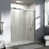 56-60 in. W x 72 in. H Double Sliding Shower Door, Semi-frameless Bathroom Sliding Door with 1/4" (6mm) Tempered Glass for Walk-in Shower, Chrome CM-24D03-60CX