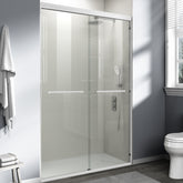 44-48 in. W x 72 in. H Double Sliding Shower Door, Semi-frameless Bathroom Sliding Door with 1/4" (6mm) Tempered Glass for Walk-in Shower, White CM-24D03-48WHX