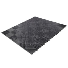 25pcs Plastic Garage Floor Mats,15.6"x15.6" Size,Non-Slip Interlocking Plastic Garage Floor Mat,Splicing Drainage Floor Tile and Shower Mat, for Garage, Garden, Kitchen & Outdoor, Black