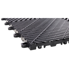 25pcs Plastic Garage Floor Mats,15.6"x15.6" Size,Non-Slip Interlocking Plastic Garage Floor Mat,Splicing Drainage Floor Tile and Shower Mat, for Garage, Garden, Kitchen & Outdoor, Black