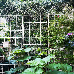 4 Pack Metal Garden Trellis 86.7" x 19.7" Rustproof Trellis for Climbing Plants Outdoor Flower Support Cream White