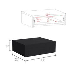 Milano Floating Nightstand , End Table, Side Table Wall-Mounted with Drawer -Black -Bedroom