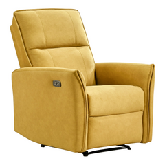 Elegant Style Asheville Dark Yellow Suede Recliner Chair 41" H x 33" W x 29"D for Living Room Apartment Office Study Room