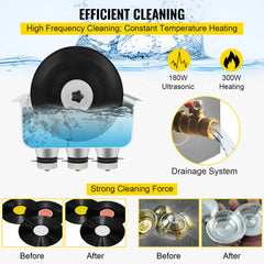 Ultrasonic Vinyl Record Cleaner 6L 40kHz Vinyl Ultrasonic Cleaning Machine Knob Control Record Ultrasonic Cleaner 4 Records Vinyl Sonic Cleaner Stainless Steel Tank w/Mechanical Heater & Timer
