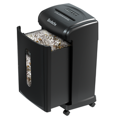 Large Capacity Heavy Duty Document Shredder 19-Sheet Cross-Cut Paper/Credit Card Shredder with 7.93 Gallon Pullout Wastebasket & 4 Castor