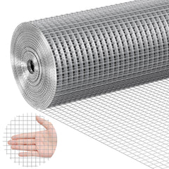 Hardware Cloth, 1/2 inch 24in x 100 ft 19 Gauge, Hot Dipped Galvanized Wire Mesh Roll, Chicken Wire Fencing, Wire Mesh for Rabbit Cages, Garden, Small Rodents