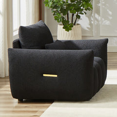 MH35.2'' Teddy Fabric Sofa, Modern Lounge Chair for Apartment, Office, Living Room and Bedroom black