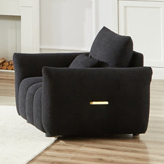 MH35.2'' Teddy Fabric Sofa, Modern Lounge Chair for Apartment, Office, Living Room and Bedroom black