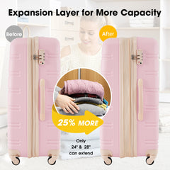 3 Piece Luggage Set Hardside Spinner Suitcase with TSA Lock 20" 24' 28" Available