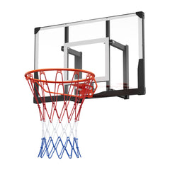 Wall Mount Basketball Hoop, 44-inch PC Backboard Mounted Basketball Hoop Outdoor with Solid Steel, 0.08 inch Thickened Backboard, Thickened Woven Nylon Basketballs Net, Indoor & Outdoor Use