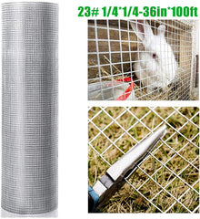Hardware Cloth 1/4 inch 36in x 100ft 23 Gauge, Hot-dip Galvanized After Welding Chicken Wire Fence Roll Garden Plant Welded Metal Wire Fencing Roll, Rabbit Cages Snake Fence