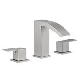 Bathroom Stainless Steel Faucets for Sink 3 Hole Brushed Nickel 8 inch Widespread Bathroom Sink Faucet Double Lever Handle Faucet Bathroom Vanity Faucet Basin Mixer Tap Faucet with Hose