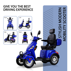 Mobility Scooters for Seniors 500lbs Capacity 800W All Terrain Electric Powered Mobility Cart Heavy Duty Mobility Scooter
