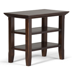 Acadian Solid Wood Narrow Side Table in Brunette Brown